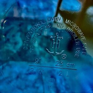 Vintage Cobalt Blue Round Handled ANCHOR HOCKING USA 2qt./2L Baking Bowl 1970’s